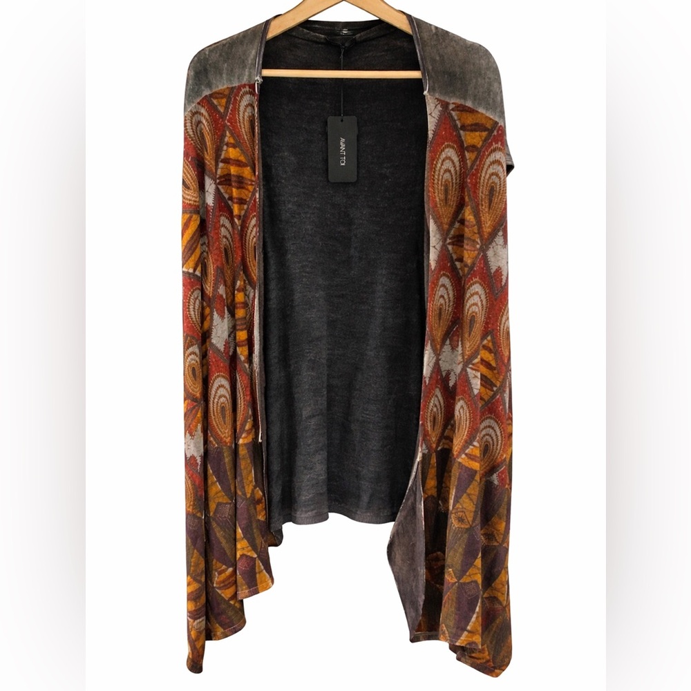 Avant Toi  Cashmere Silk Open Drape Cardigan Vest Boho Art Knit NWT